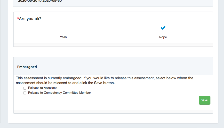 Embargo Release option on a completed task